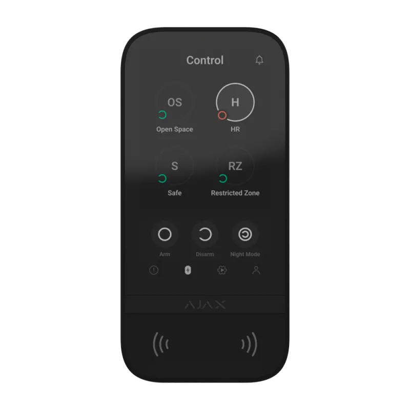 KEYPADTOUCHSCREEN-B-Clavier à écran tactile avec RFID - Degré 2 Ajax-Couleur noir