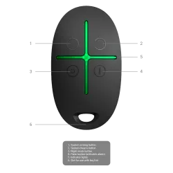 SPACECONTROL-B- Mando a distancia - Grado 2 Ajax-Color Negro