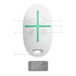 SPACECONTROL-W- Comando remoto bidirecional Ajax branco