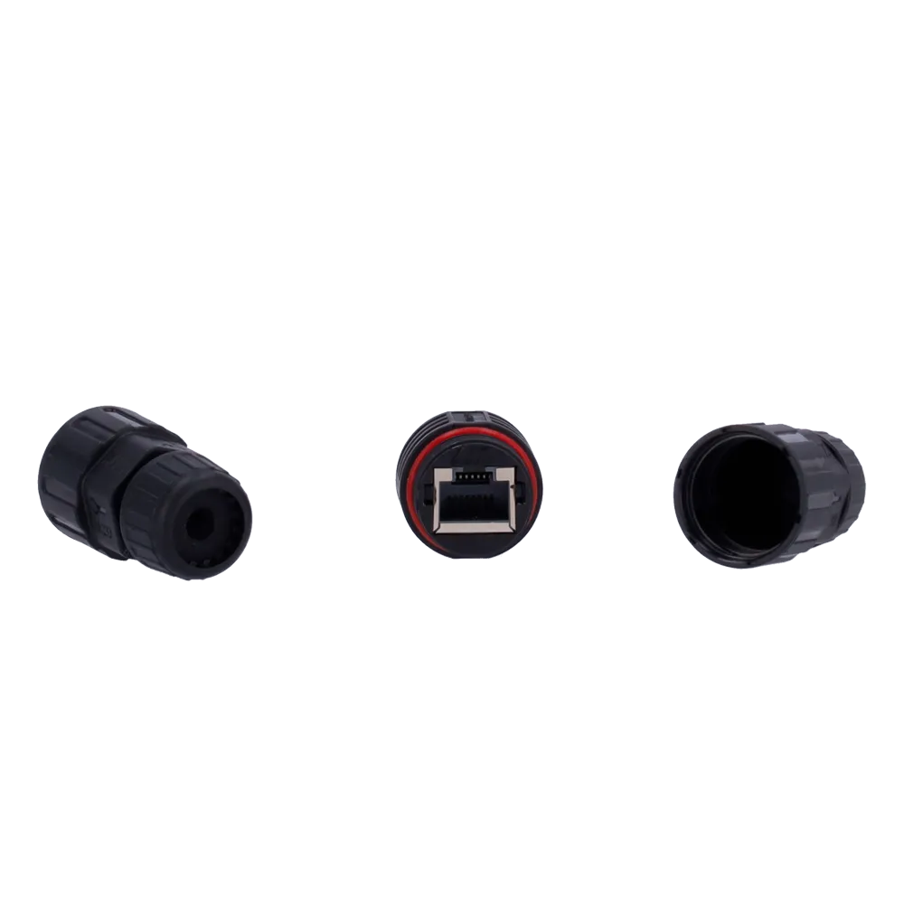 Connecteur avec raccord industriel CON-RJ45-GLAND-W-BLACK