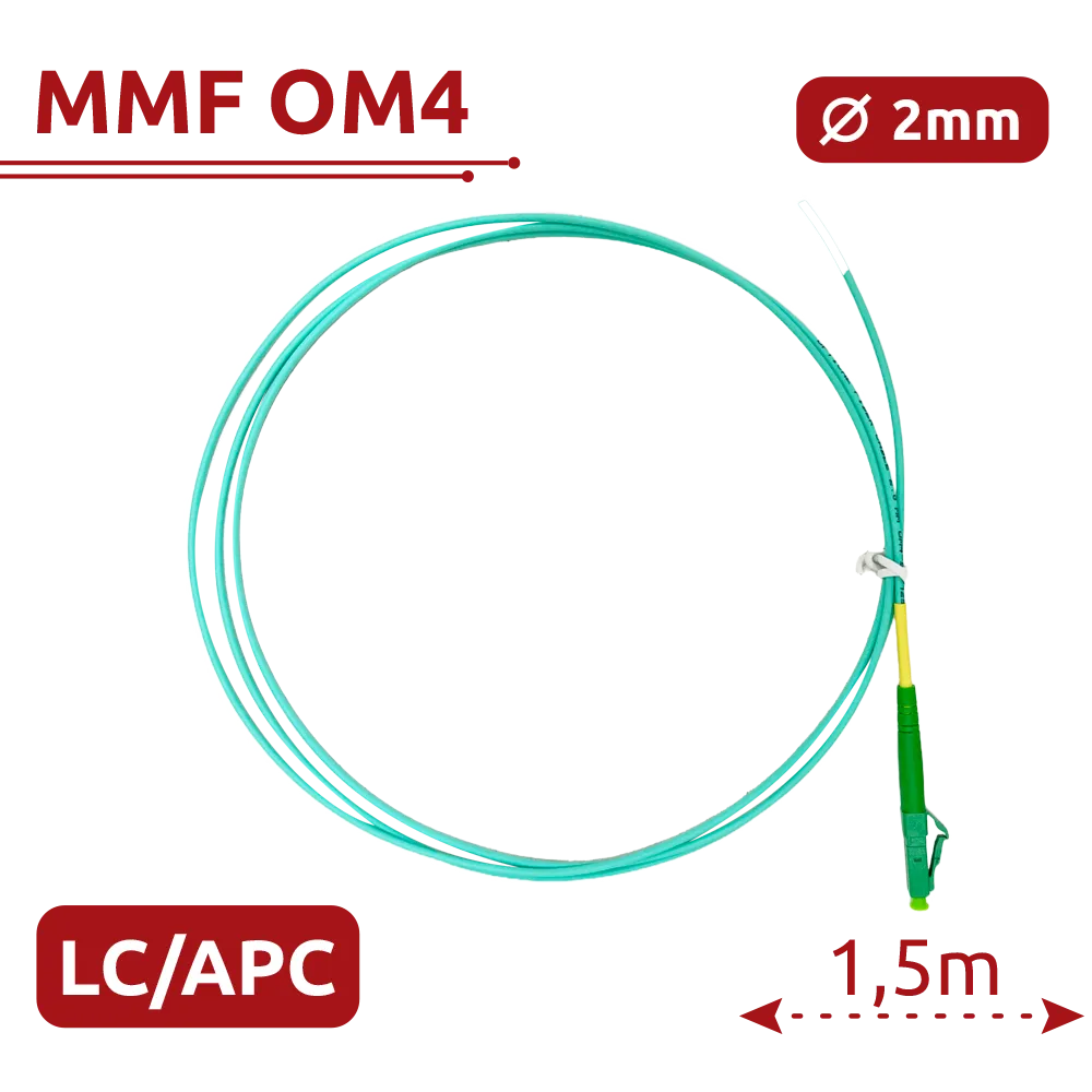 Pigtail de fibra óptica SF-LC-APC-OM4-0015M-D20-A Pigtail de fibra óptica SF-LC-APC-OM4-0015M-D20-A